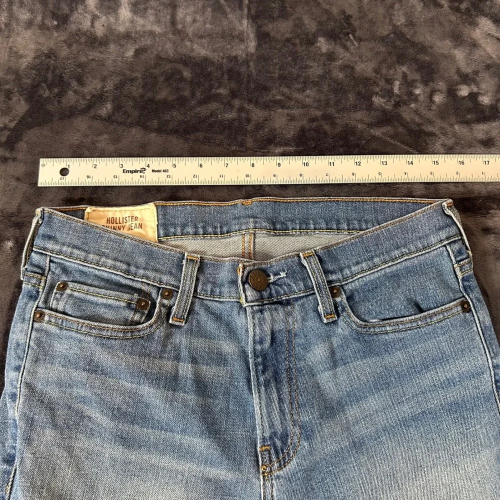 Hollister‎ Skinny Jeans Mens 30x32 Blue Light Wash Denim Low Rise Casual 1694